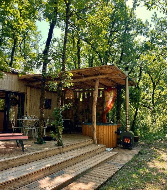 Tiny House - Tarn - Extérieur Jacuzzi - Coeur de Bull'